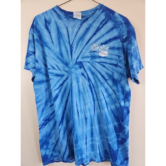 Kids @ Pfizer T-Shirt Corporate Pharma, Blue Tye-Dye, Men's M